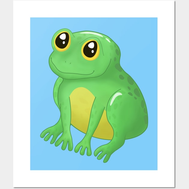 Cute Green Frog Wall Art by Purrfect